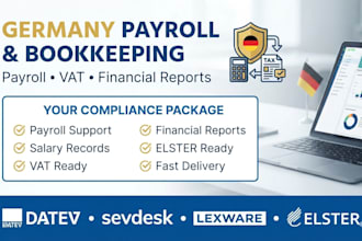 prepare germany payroll bookkeeping datev sevdesk lexware elster reports vat