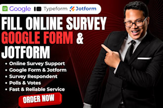 recruit 1000 respondents to fill online survey, jotform, google forms or polls