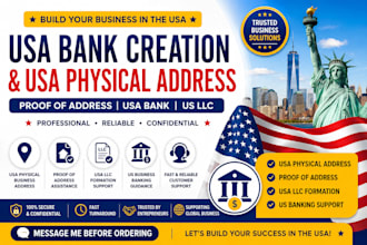 create usa business bank for owner, USA physical address and proof of address