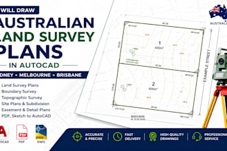 draw australian land survey plans in autocad for sydney melbourne brisbane