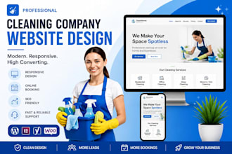 design a cleaning company website with online booking