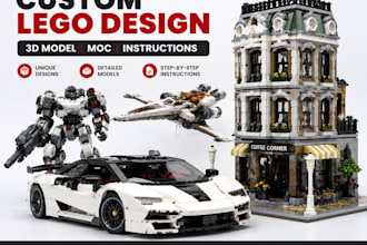 create custom lego designs, 3d lego models and building instructions