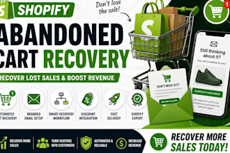 set up shopify abandoned cart recovery to recover lost sales