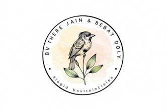 create a bespoke hand drawn and watercolor logo