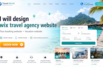 design wix travel agency website tour booking website vacation website