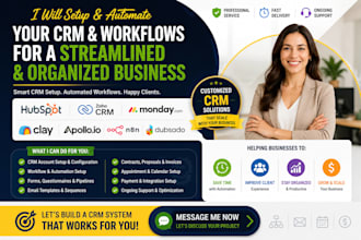 setup hubspot, zoho CRM, monday crm, clay com, apollo io n8n