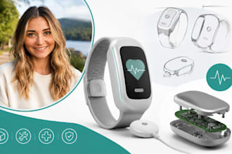 wearable medical device design, healthcare product development, 3d cad model