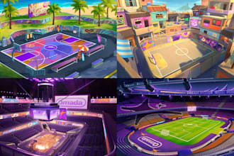 design roblox game map, low poly environment, terrain, medieval, city game map