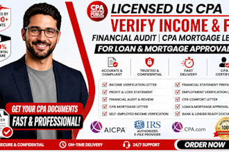 verify income, profit and loss financial audit CPA mortgage letter loan approval