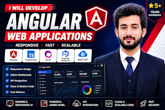 develop angular web application, dashboard, admin panel or frontend