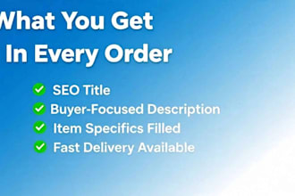do ebay SEO titles, descriptions and item specifics