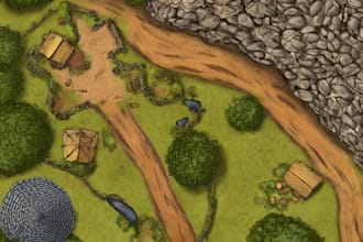 create an illustrated custom map for locations and creative