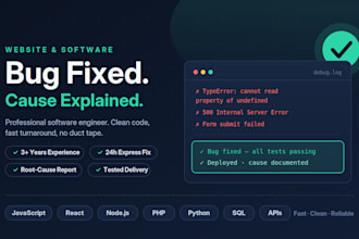 fix bugs in your website for or webapp fast