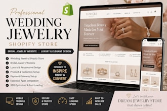 design wedding jewelry shopify store bridal jewelry website shopify website