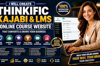 create thinkific kajabi lms online course website