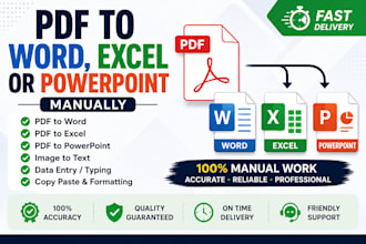 convert PDF to word, excel, or powerpoint manually