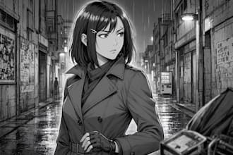 create black and white manga comic page artwork