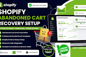 set up shopify abandoned cart recovery email automation for more sales