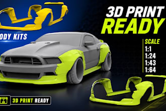 do 3d car modeling, automotive cad design, vehicle modeling and stl