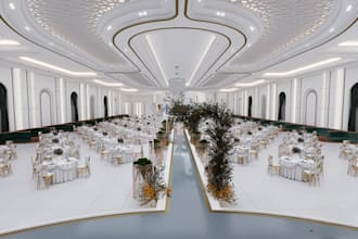 design 3d event center interior exterior weding decor auditorium conference hall