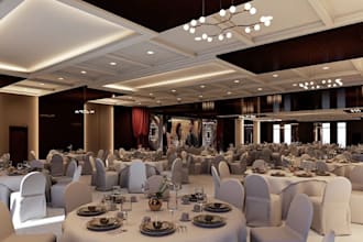 design 3d event center interior exterior weding decor auditorium conference hall