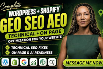 do GEO SEO aeo for wordpress and shopify with technical and on page optimization