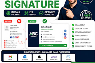 install and fix your HTML email signature in gmail outlook and apple mail