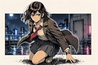 do anime manga illustration, manga comic page