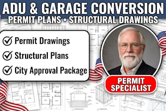 design a complete adu garage conversion permit drawing package