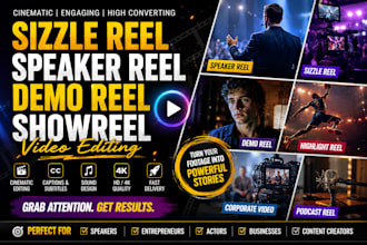 sizzle reel edit your speaker reel demo reel showreels and sizzle reel for you