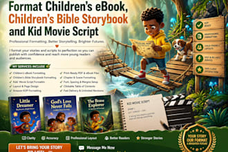 proofread edit children ebook,children bible storybook and children video script