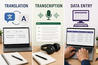 do accurate data entry, language translation, and transcription