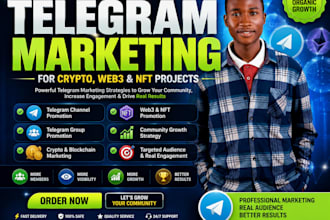do telegram marketing, crypto promotion, web3, nft, blockchain and telegram grow