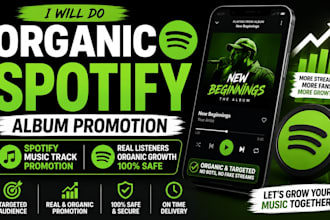 do organic spotify album promotion, spotify music promotion
