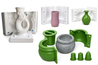 design silicone molds, rubber molds, slip casting molds and resin casting molds