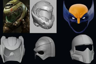 design 3d printable cosplay armor prop cosplay 3d mask, helmet for 3d printing
