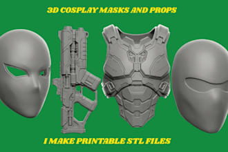 design 3d printable cosplay armor props cosplay mask and helmet for 3d printing