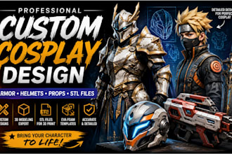 create cosplay stl files for 3d printing helmets armor and props