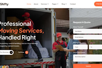 design wix moving company website movers relocation services website
