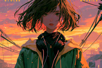 do an anime style album cover for youv