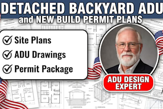 design detached backyard adu plans for permits and construction