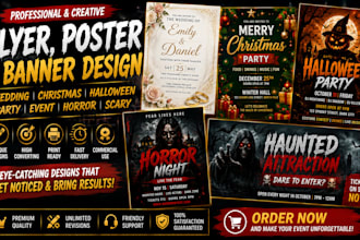 design wedding christmas halloween party event flyer horror poster scary banner