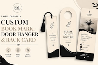 create a custom book mark, door hanger and rack card