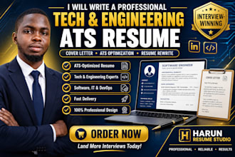 write a professional tech resume, engineering ats resume, and cover letter