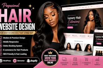 design a modern hair salon, wig, hair extension, and beauty