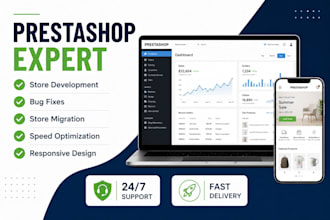 fix or develop prestashop ecommerce store and migrate prestashop