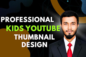 design catchy, high CTR and colorful kids youtube thumbnail