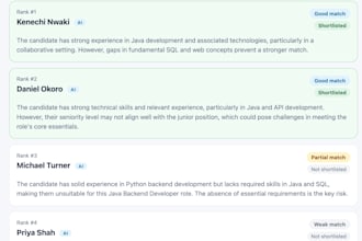 professionally screen and shortlist candidates using ai