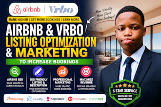 do airbnb SEO, airbnb marketing and vrbo listing optimization for more booking