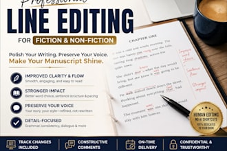 line copy edit your novel fiction or nonfiction book manuscript edit